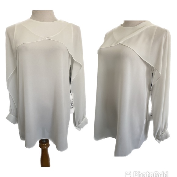Scapa Lauren Perre Ivory Split Sleeve Blouse - Picture 1 of 12